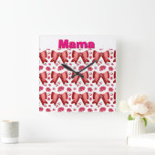 Aangepaste en gepersonaliseerde Cute Coquette Cade Vierkante Klok (Huis)