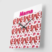 Aangepaste en gepersonaliseerde Cute Coquette Cade Vierkante Klok (Hoek)