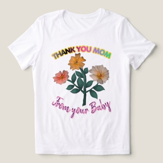 Aangepaste en gepersonaliseerde Dank Je Wel Moeder Tri-Blend Shirt (Design voorkant)