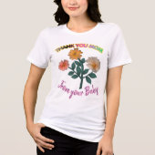 Aangepaste en gepersonaliseerde Dank Je Wel Moeder Tri-Blend Shirt (Voorkant)