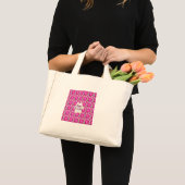 Aangepaste en gepersonaliseerde roze bloem mini tote bag (Voorkant (product))