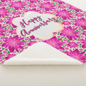 Aangepaste en gepersonaliseerde roze bloemstukken sherpa deken (3/4)