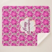 Aangepaste en gepersonaliseerde roze bloemstukken sherpa deken (Voorkant (horizontaal))