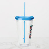 Aangepaste en gepersonaliseerde waterverf bloemstu acryl drinkbeker (Rechts)
