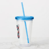 Aangepaste en gepersonaliseerde waterverf bloemstu acryl drinkbeker (Links)