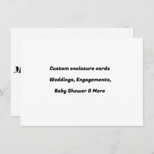 Aangepaste Enclosurekaarten - Bloem- of Folie-inze Informatiekaartje (Voorkant / Achterkant)