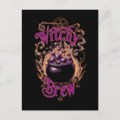 Aangepaste  enge gotische script Halloween Witch Briefkaart (Voorkant)