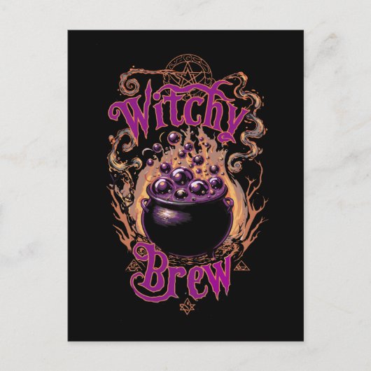 Aangepaste  enge gotische script Halloween Witch Briefkaart (Voorkant)