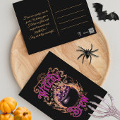 Aangepaste  enge gotische script Halloween Witch Briefkaart