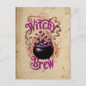 Aangepaste  enge ketel brouwen Halloween heks Briefkaart (Voorkant)