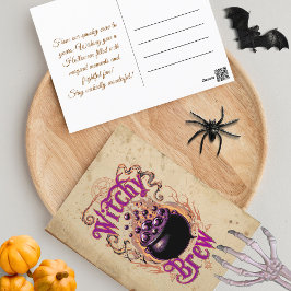 Aangepaste  enge ketel brouwen Halloween heks Briefkaart