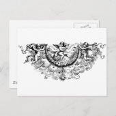 Aangepaste engel vleugels kersub fleur di lis prin briefkaart (Voorkant / Achterkant)