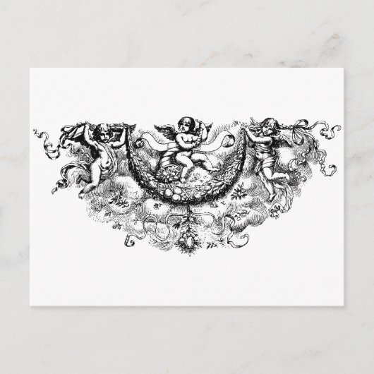 Aangepaste engel vleugels kersub fleur di lis prin briefkaart (Voorkant)