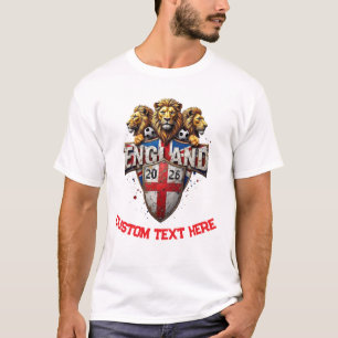 Aangepaste Engeland Nationaal Voetbalelftal Fan T-shirt