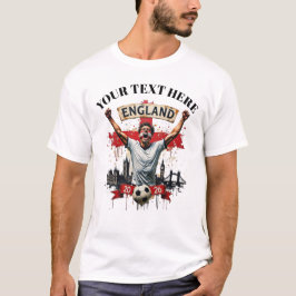 Aangepaste Engeland Voetbal Team Supporter T-shirt