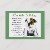 Aangepaste Engelse Bulldog profiel kaarten Visitekaartje (Achterkant)