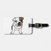 Aangepaste Engelse Bulldog Puppy Bagagelabel (Voorkant horizontaal)