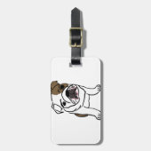 Aangepaste Engelse Bulldog Puppy Bagagelabel (Voorkant verticaal)