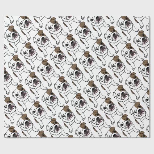 Aangepaste Engelse Bulldog Puppy Cadeaupapier (Vlak)