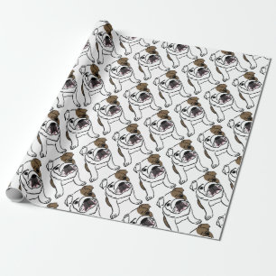 Aangepaste Engelse Bulldog Puppy Cadeaupapier