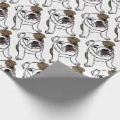Aangepaste Engelse Bulldog Puppy Cadeaupapier (Hoek)
