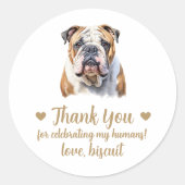 Aangepaste Engelse Bulldog Wedding Favoriet Sticke Ronde Sticker (Voorkant)