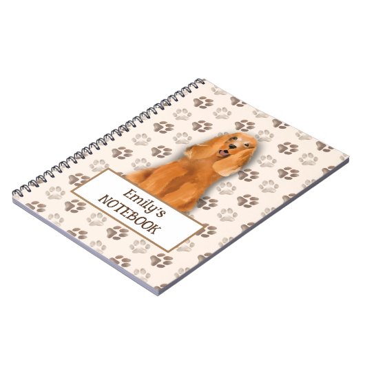 Aangepaste Engelse Cocker Spaniel Notitieboek Scha (Linkerzijde)