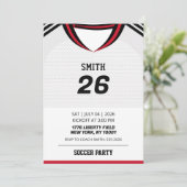 Aangepaste Engelse voetbalshirt verjaardagsuitnodi Kaart (Staand voorkant)
