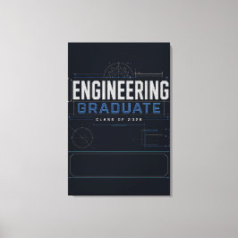 Aangepaste Engineering Afstudeerblauwdruk 2026 Canvas Afdruk