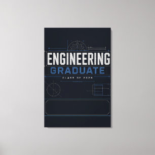 Aangepaste Engineering Afstudeerblauwdruk 2026 Canvas Afdruk