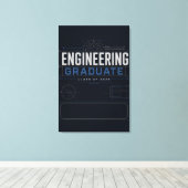 Aangepaste Engineering Afstudeerblauwdruk 2026 Canvas Afdruk (Insitu (Houten vloer))