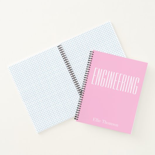 Aangepaste Engineering Simple Graph Papierroze Notitieboek (Binnen)
