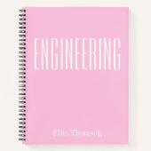 Aangepaste Engineering Simple Graph Papierroze Notitieboek (Voorkant)