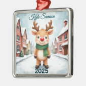 Aangepaste enkele rendierstad metalen ornament (Links)