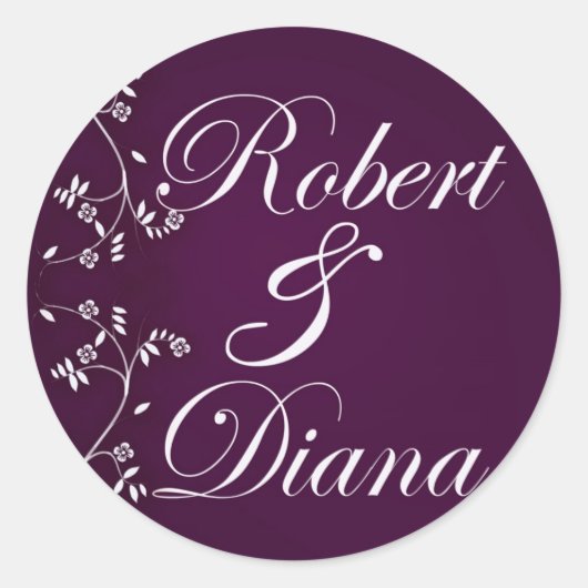 Aangepaste envelop afdichtingen in pruim ronde sticker (Voorkant)