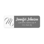 Aangepaste envelop voor grijs monogram retouradres etiket (Voorkant)