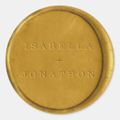 Aangepaste envelopsticker lijkt op waxzegel ronde sticker (Voorkant)