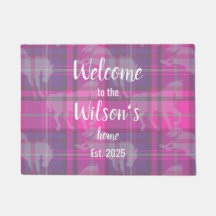 Aangepaste Equestrian Tartan Familie Welkom Coir M