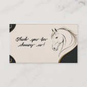 Aangepaste Equestrian Zakelijke Kaart Visitekaartje (Achterkant)