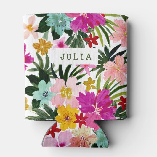 Aangepaste ESCAPISM Tropische Floral Koelbox Blikjeskoeler (Achterkant)