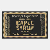 Aangepaste esdoorn siroop label met voedingsfeiten (Voorkant)