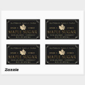 Aangepaste esdoorn suiker zwart & gouden rand v1 rechthoekige sticker (Vel)