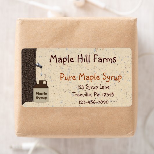 Aangepaste esdoornsiroop Business Label (Insitu)