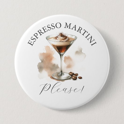 Aangepaste Espresso Martini Buttonnen Ronde Button 7,6 Cm (Voorkant)