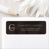 Aangepaste Espresso Wereldkaart Monogram Naam Luxe Etiket (Insitu)