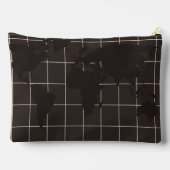 Aangepaste Espresso Wereldkaart Monogram Naam Luxe Etui (Achterkant)