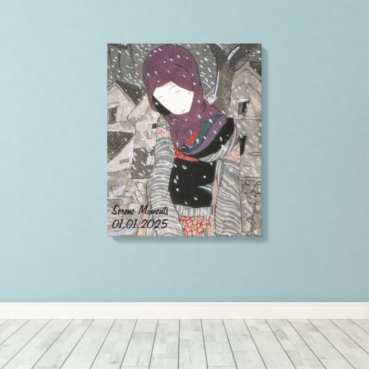 Aangepaste esthetiek Japan Kimono Canvas Afdruk (Insitu (Houten vloer))