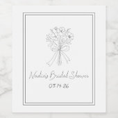 Aangepaste esthetische bloemschets Vrijgezellenfee Wijn Etiket (Enkel label)