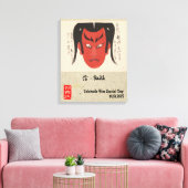 Aangepaste esthetische grillige Japanse Kabuki Canvas Afdruk (Insitu (Woonkamer))