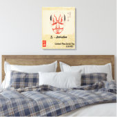 Aangepaste esthetische grillige Japanse Kabuki Canvas Afdruk (Insitu (Slaapkamer))